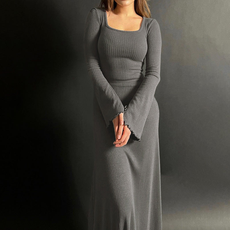 Women's Long-sleeved Knitted Bottoming Dress